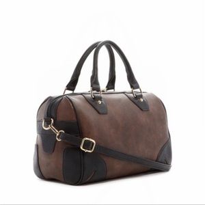 NWT vegan leather bag brown and black